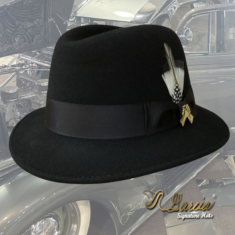 Black Wool Lowrider Derby W/ Brotherhood hands