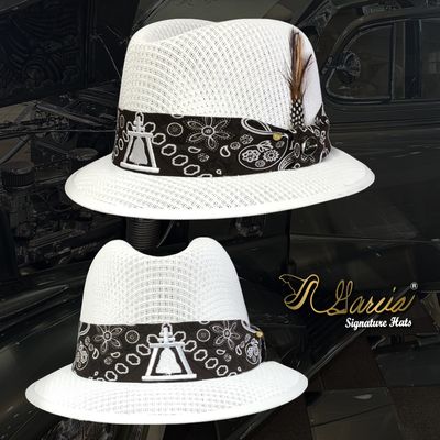 White Lowrider Derby W/ Bell Embroidery