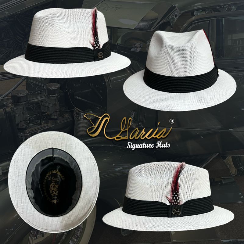 White Golden Line Short Brim Viejo Fedora