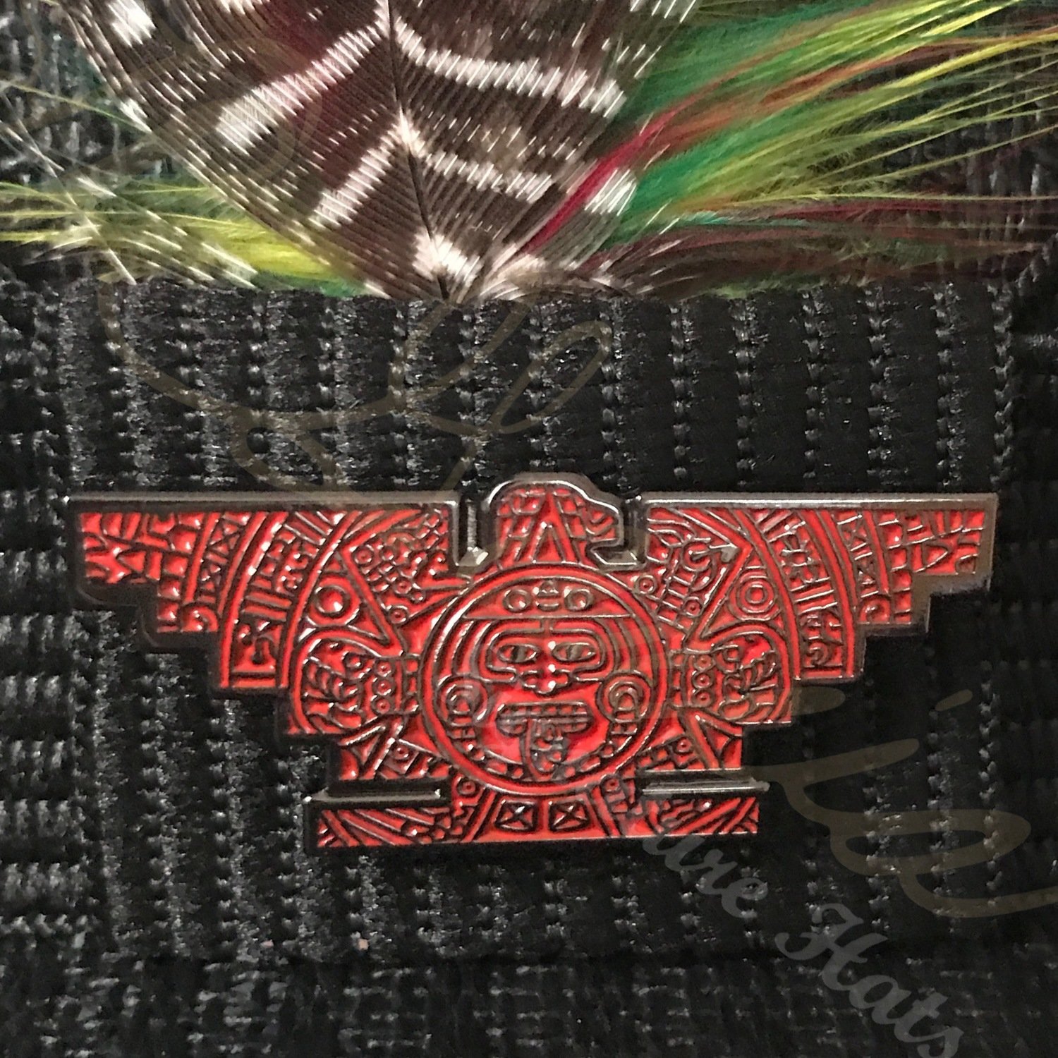 Red Aztec Huelga Cesar Chavez Hat Pin