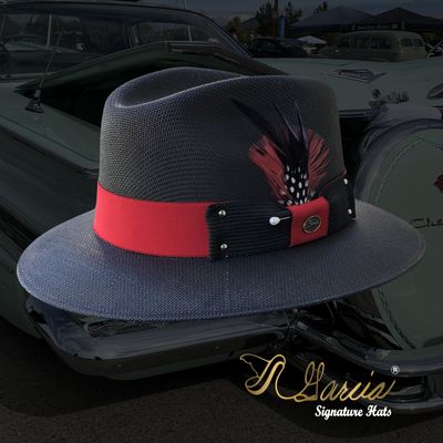Black Golden Line Viejo Fedora W/ Red