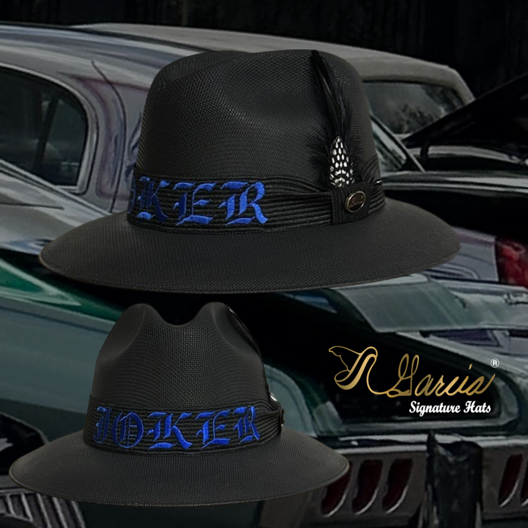 Black Golden Line Pachuco Style Viejo W/ Joker Embroidery
