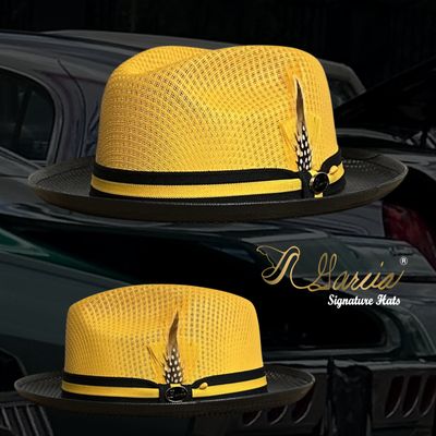Custom Yellow and Black Viejo Fedora