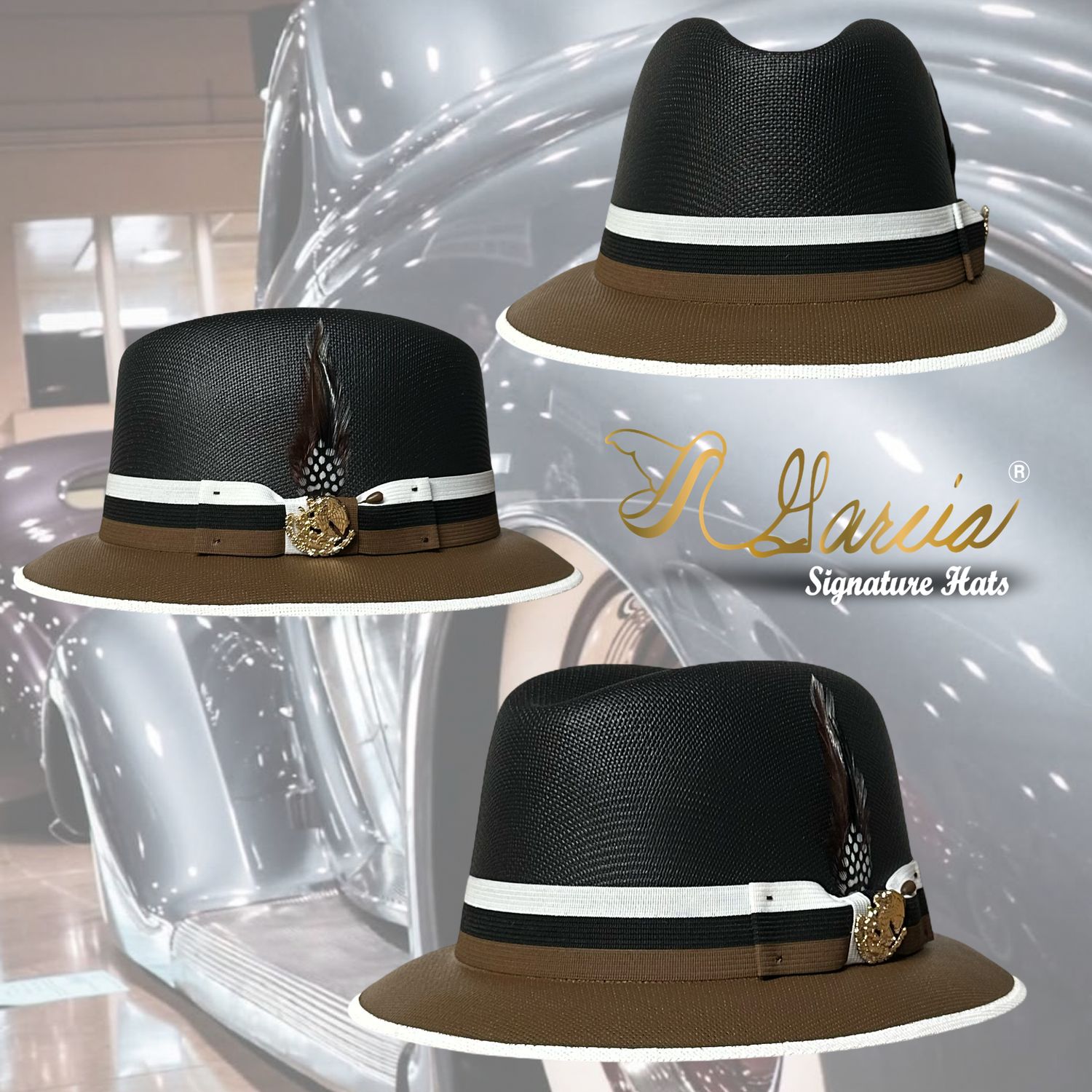 Three Tone Black Brown and White Lowrider Derby Golden Line Edition