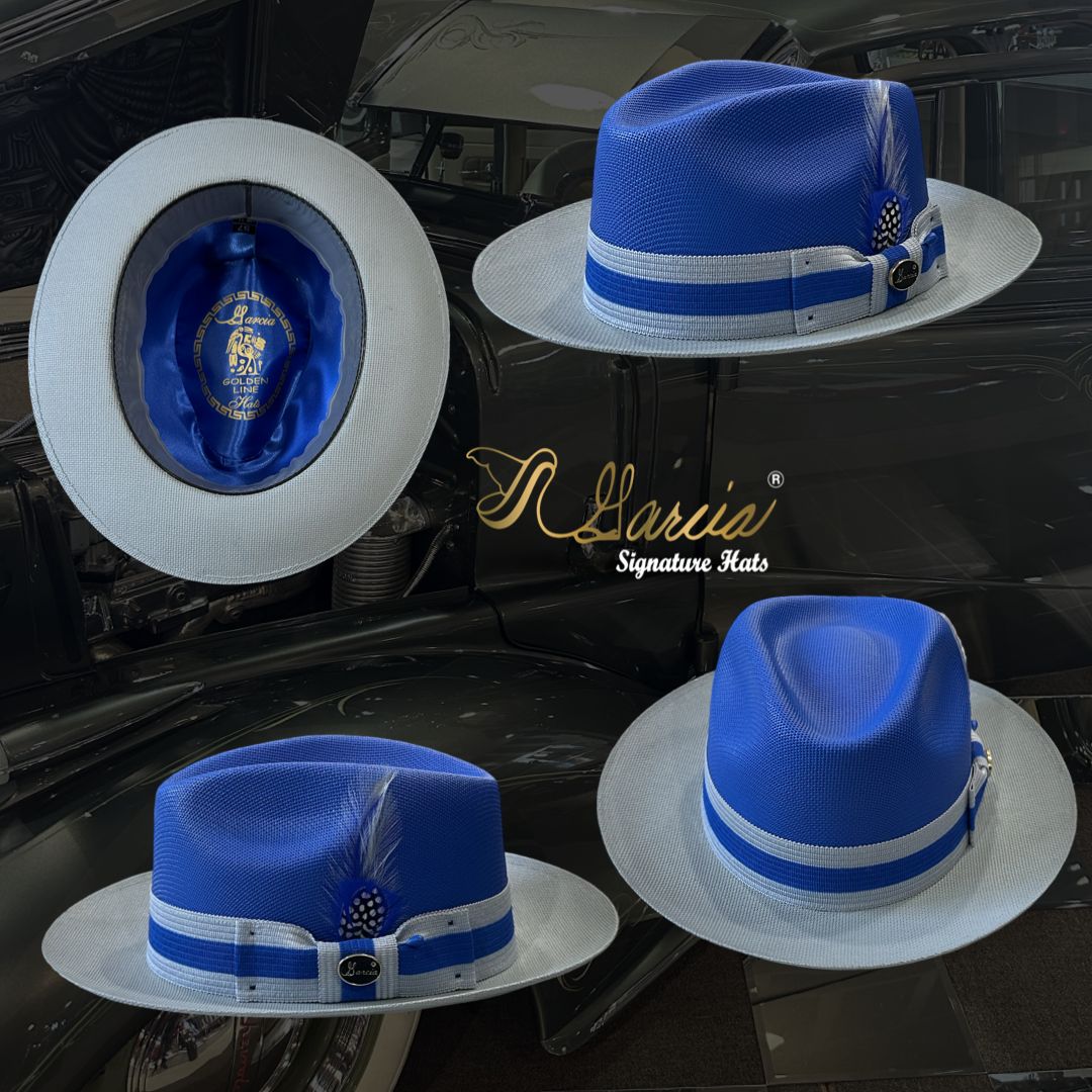 Two Tone Royal and Gray Viejo Fedora Golden Line Edition