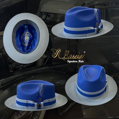 Two Tone Royal and Gray Viejo Fedora Golden Line Edition