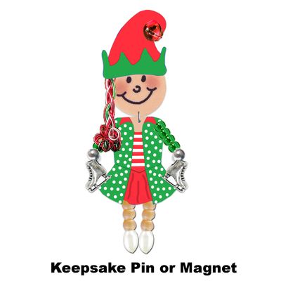 Christmas Pin/Ornament - Ellie Elf