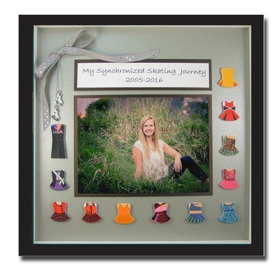 Curly Girlz Keepsake Dress Charms + 12 x 12 inch Shadow Box (Holds up to 12 Dress Charms)