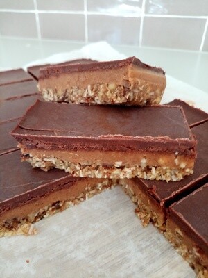 RAW CARAMEL SLICE unrefined, gluten free, dairy free, delicious! Keep it chilled.