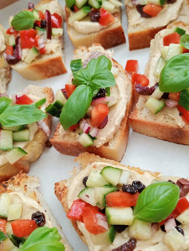 10x BRUSCHETTA. Grilled Sourdough bruschetta with your choice topping.