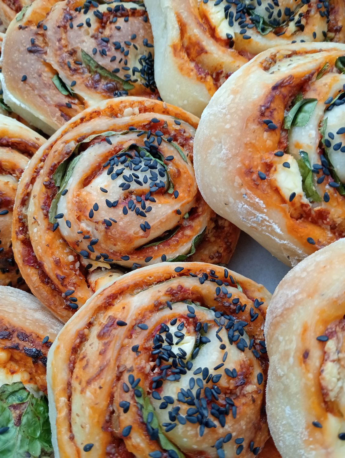 SAVOURY SCROLL. Medium size. Vegetarian flavours, changing.