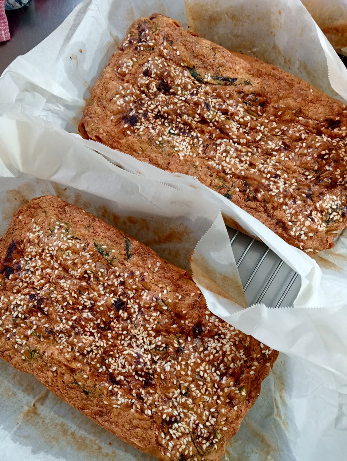 Slice of gluten free vegetable herb cheese and seed loaf with butter. Also nice toasted in the sandwich press! Makes a great lunch with an added side salad.