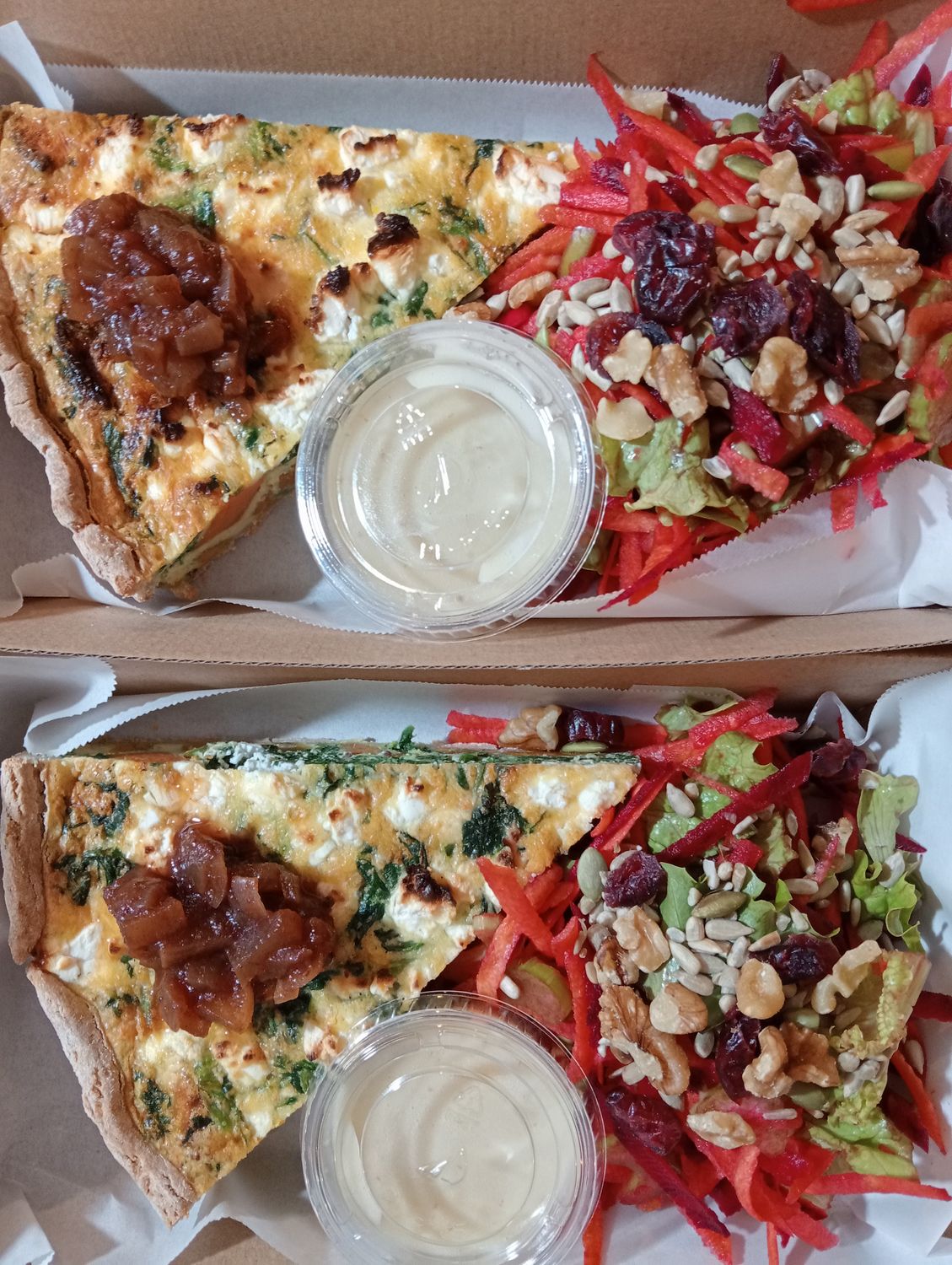 BUCKWHEAT QUICHE. Vegetarian quiche with a gluten free buckwheat crust and a raw side salad and apple vinaigrette.