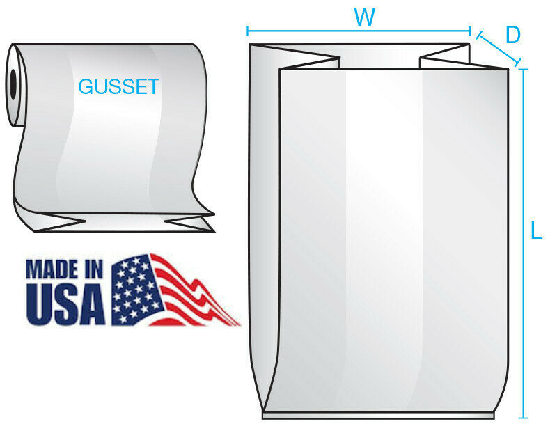 54 X 44 X 72 1.5 Mil 75/RL Gusseted Bags on Rolls