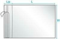 12.25 X 12.25 Lip and Tape Flap Seal Crystal Clear Bags 1,000 per case