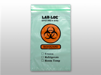 Green Tint Reclosable 3-Wall Specimen Transfer Bag (Biohazard) 6 X 9 2 mil 1,000/cs
