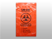 Red Opaque Reclosable 3-Wall Specimen Transfer Bag (Biohazard) 6" X 9" SKU# LAB20609ROP