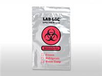 6" x 9" 2 mil Reclosable 2-Wall Specimen Transfer Bag (Biohazard), 1000/CS