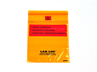 Lab-LocĂĹ˝ Specimen Bags with Removable Biohazard Symbol - Orange Tint 6 X 9 1.75 mil 1,000/cs
