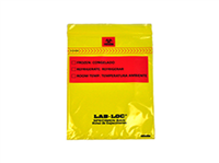 Lab-LocĂĹ˝ Specimen Bags with Removable Biohazard Symbol - Yellow Tint 6 X 9 1.75 mil 1,000/cs
