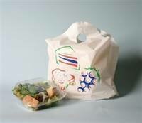16.5x14+6bg HD White Printed Take Out Bags 500/cs