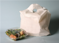 Unprinted White Take Out Bag w/ Wave Top Handle 19" X 18" + 9.5"BG SKU# TO191895