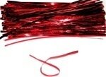 6" Metallic Plastic Red Twist Ties 100/pk SKU# TWIST6RED