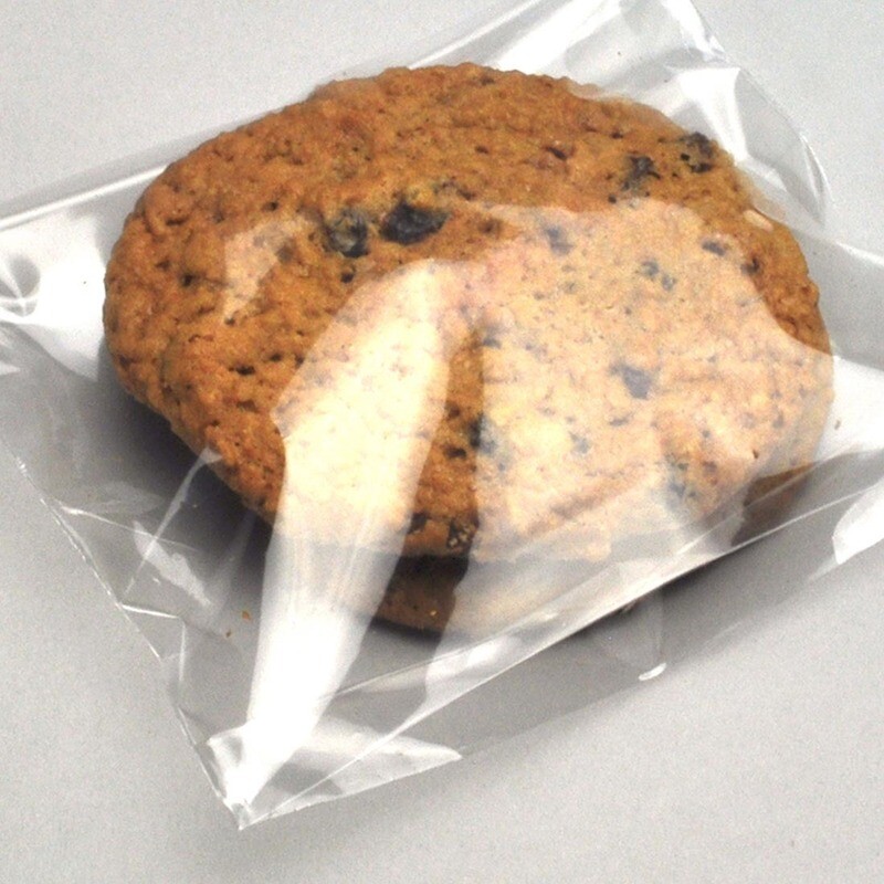 5" x 5" + 1"BG + 1.5"LP 1.5 mil Polypropylene Lip and Tape Cookie Bag, 1000/CS