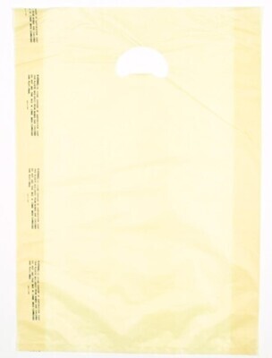 12 X 3 X 18 Beige High Density Polyethylene Merchandise Bag with Die Cut Handle 0.7 mil 500/cs