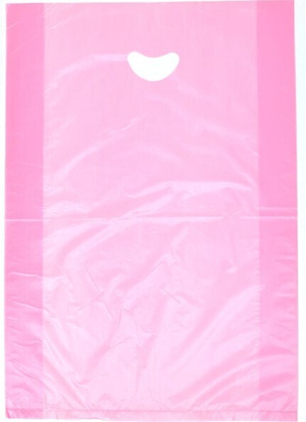 12 X 3 X 18 Rose High Density Polyethylene Merchandise Bag with Die Cut Handle 0.7 mil 500/cs