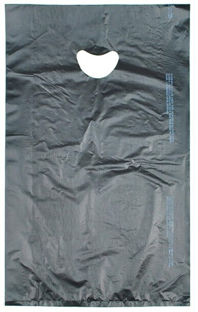 13 X 3 X 21 Black High Density Polyethylene Merchandise Bag with Die Cut Handle 0.7 mil 500/cs
