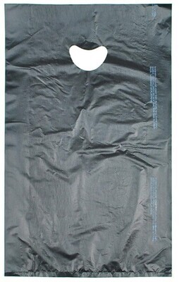13 X 3 X 21 Black High Density Polyethylene Merchandise Bag with Die Cut Handle 0.7 mil 500/cs