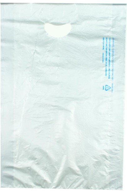 13 X 3 X 21 Silver High Density Polyethylene Merchandise Bag with Die Cut Handle 0.7 mil 500/cs