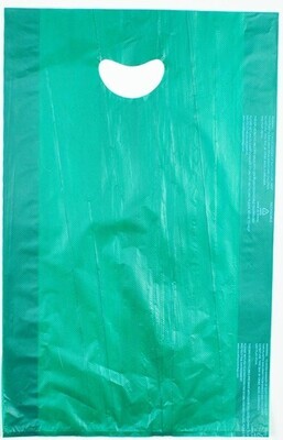 16 X 4 X 24 Dark Green High Density Polyethylene Merchandise Bag with Die Cut Handle 0.7 mil 500/cs