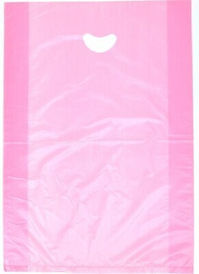 13 X 3 X 21 Rose High Density Polyethylene Merchandise Bag with Die Cut Handle 0.7 mil 500/cs