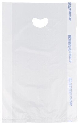 13 X 3 X 21 White High Density Polyethylene Merchandise Bag with Die Cut Handle 0.7 mil 500/cs