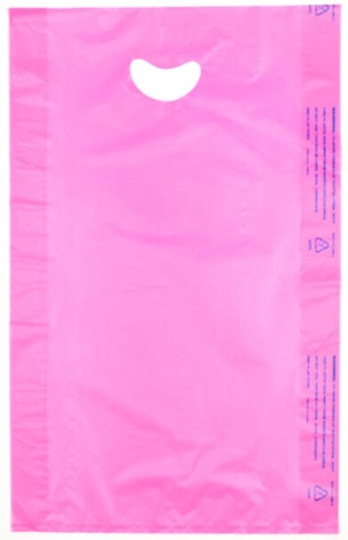 16 X 4 X 24 Magenta High Density Polyethylene Merchandise Bag with Die Cut Handle 0.7 mil 500/cs| Prism Pak