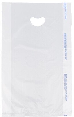 16 X 4 X 24 White High Density Polyethylene Merchandise Bag with Die Cut Handle 0.7 mil 500/cs