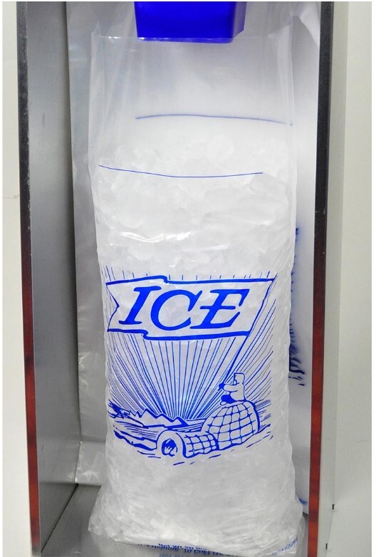 12 X 26 + 4 BG + 1 1/2 LP Printed 20 lb. Ice Bag on Header -- use with Ice Bagger 1.75 mil 500/cs| Prism Pak