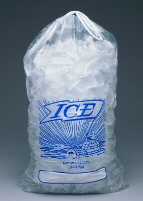 12x19+1.5 10lb Drawstring Printed Metallocene Ice Bags 500/cs