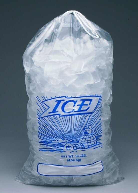 11 1/2 X 18 Printed Metallocene Ice Bag with Drawstring Closure -- 8 lb. 1.2 mil 500/cs
