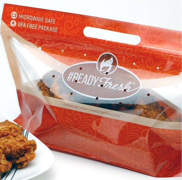 14 X 8 1/4 + 5 1/2 BG #READYFresh Grab-N-Go Pouch - 8 Piece Chicken 2.5 mil 250/cs| Prism Pak