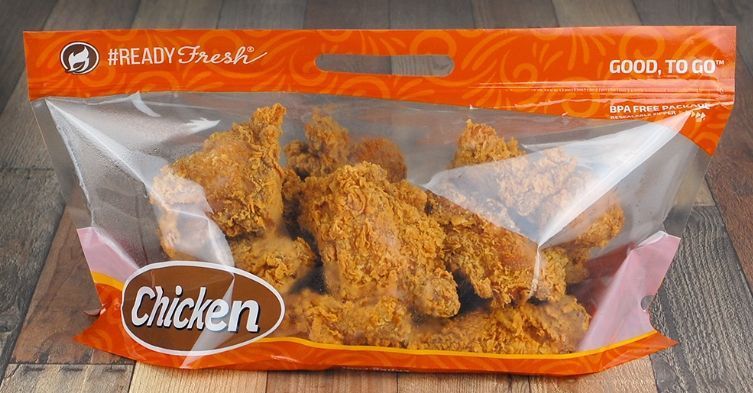17" X 9" + 7"BG 2.6 mil #ReadyFresh Grab-N-Go Pouch - 12 Piece Chicken, 250/CS
