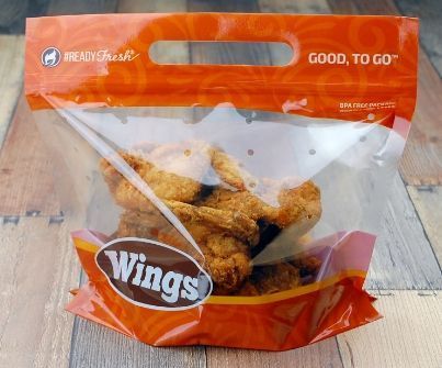 9" X 8" + 5"BG 2.6 mil #ReadyFresh Grab-N-Go Pouch - "Wings", 250/CS
