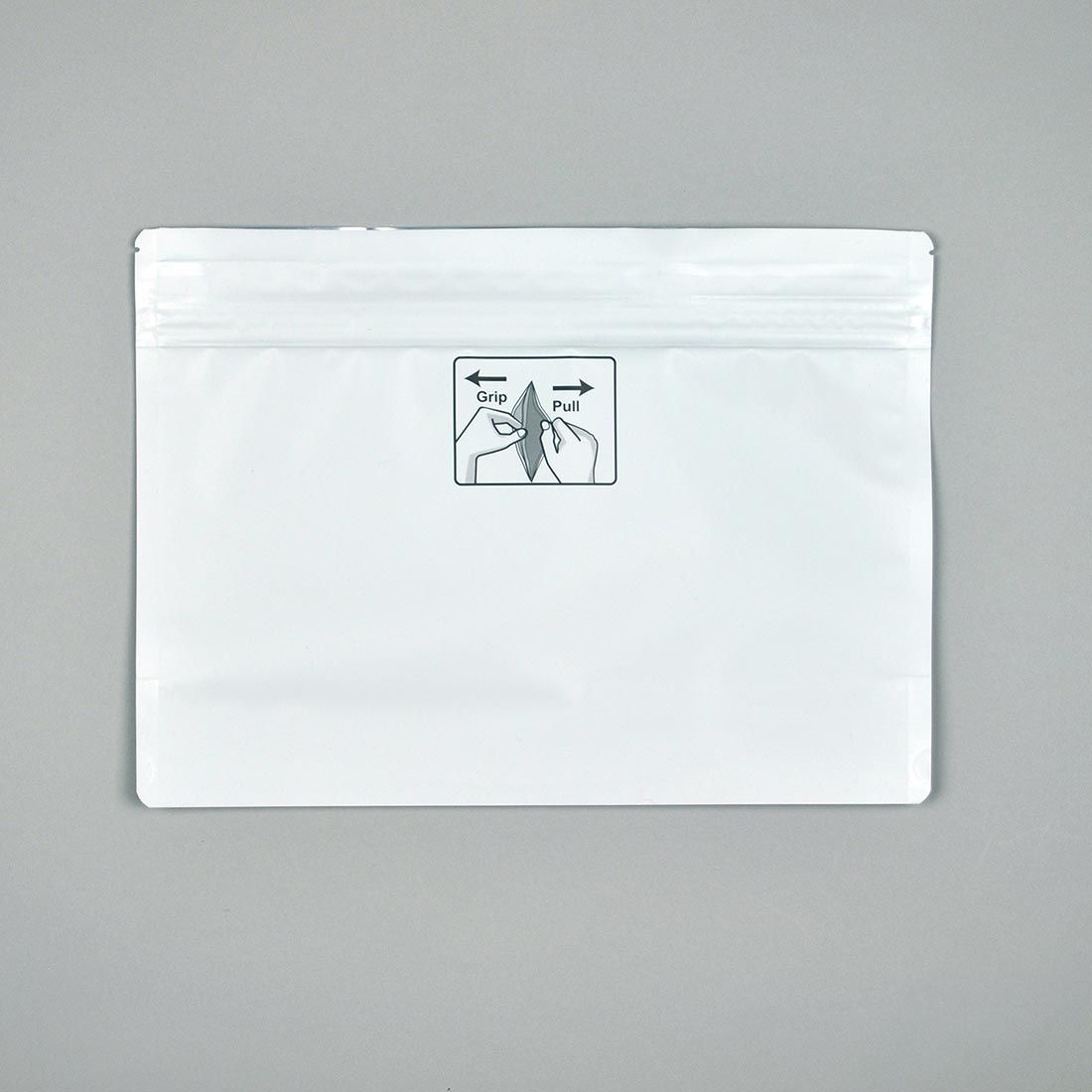 Child-Resistant Exit Pouch - White 12.2" X 9" + 4"BG SKU# EXT1294W