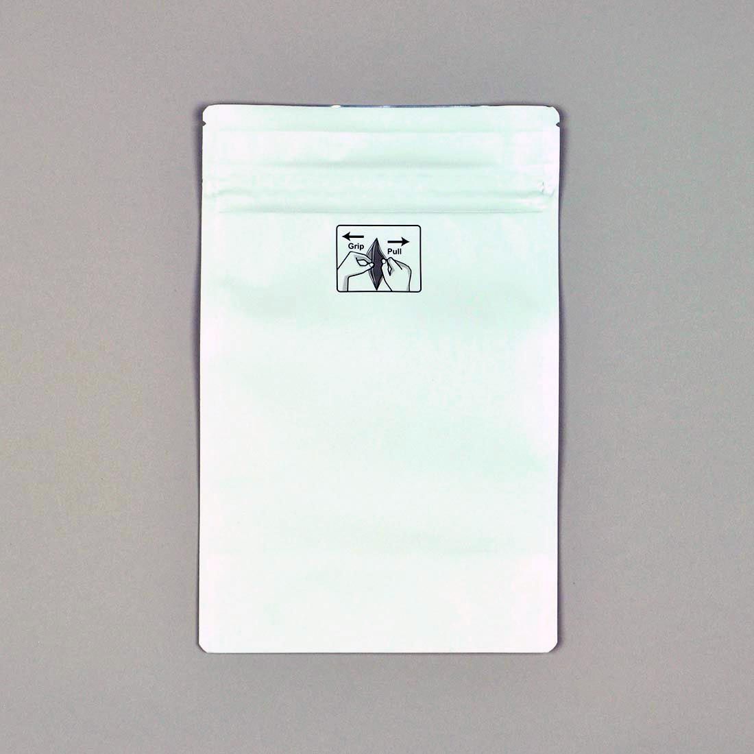 1 oz Child-Resistant Pouch - White 5.9" X 9" + 3.5"BG SKU# OZ6935W