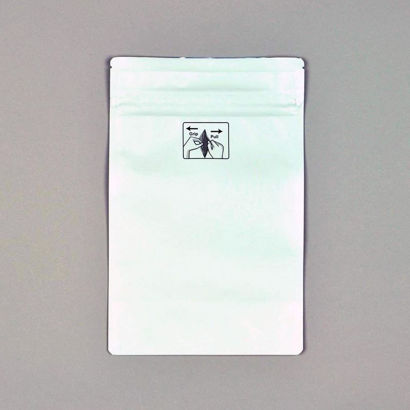 1 oz Child-Resistant Pouch - White 5.9" X 9" + 3.5"BG SKU# OZ6935W