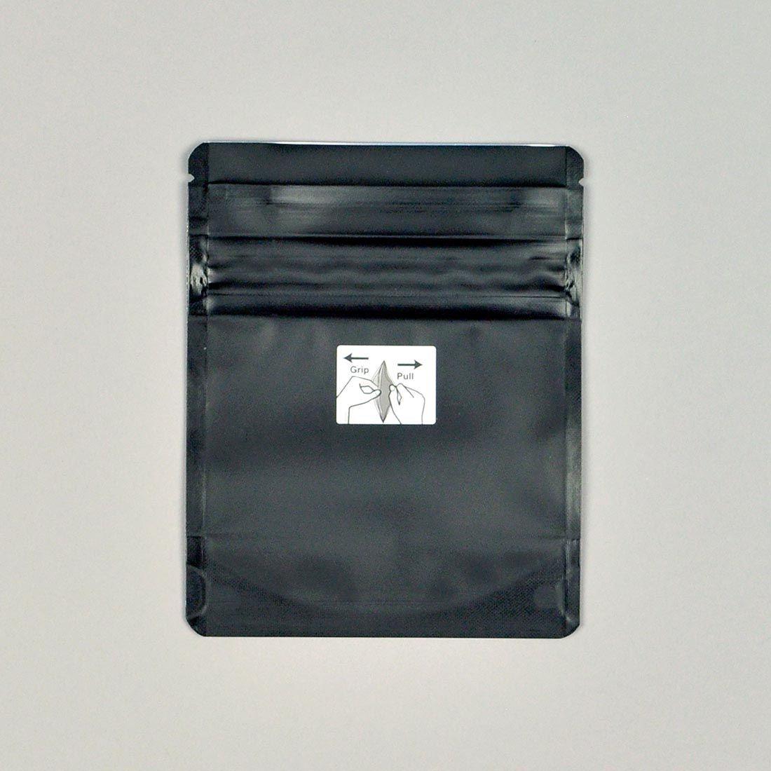 1/8th oz Child-Resistant Pouch - Blk 4" X 5" + 2"BG SKU# 8THOZ452B