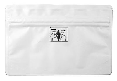 9" x 5.9" + 3.5"BG 4.8 mil 1 oz Child-Resistant Pouch - White, 1000/CS