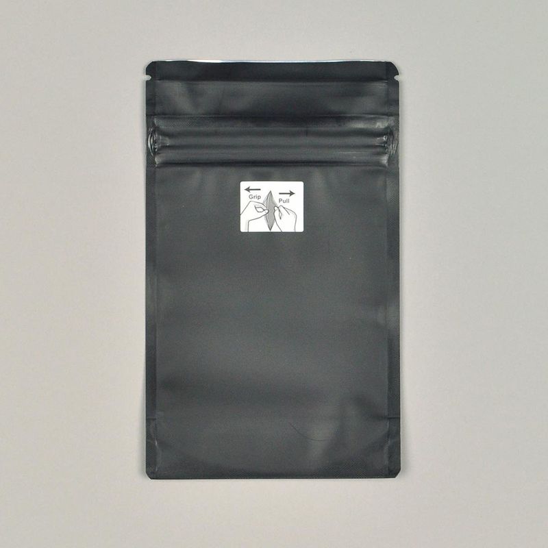 1/4th oz Child-Resistant Pouch - Blk 4" X 6.63" + 2"BG SKU# QTOZ4652B